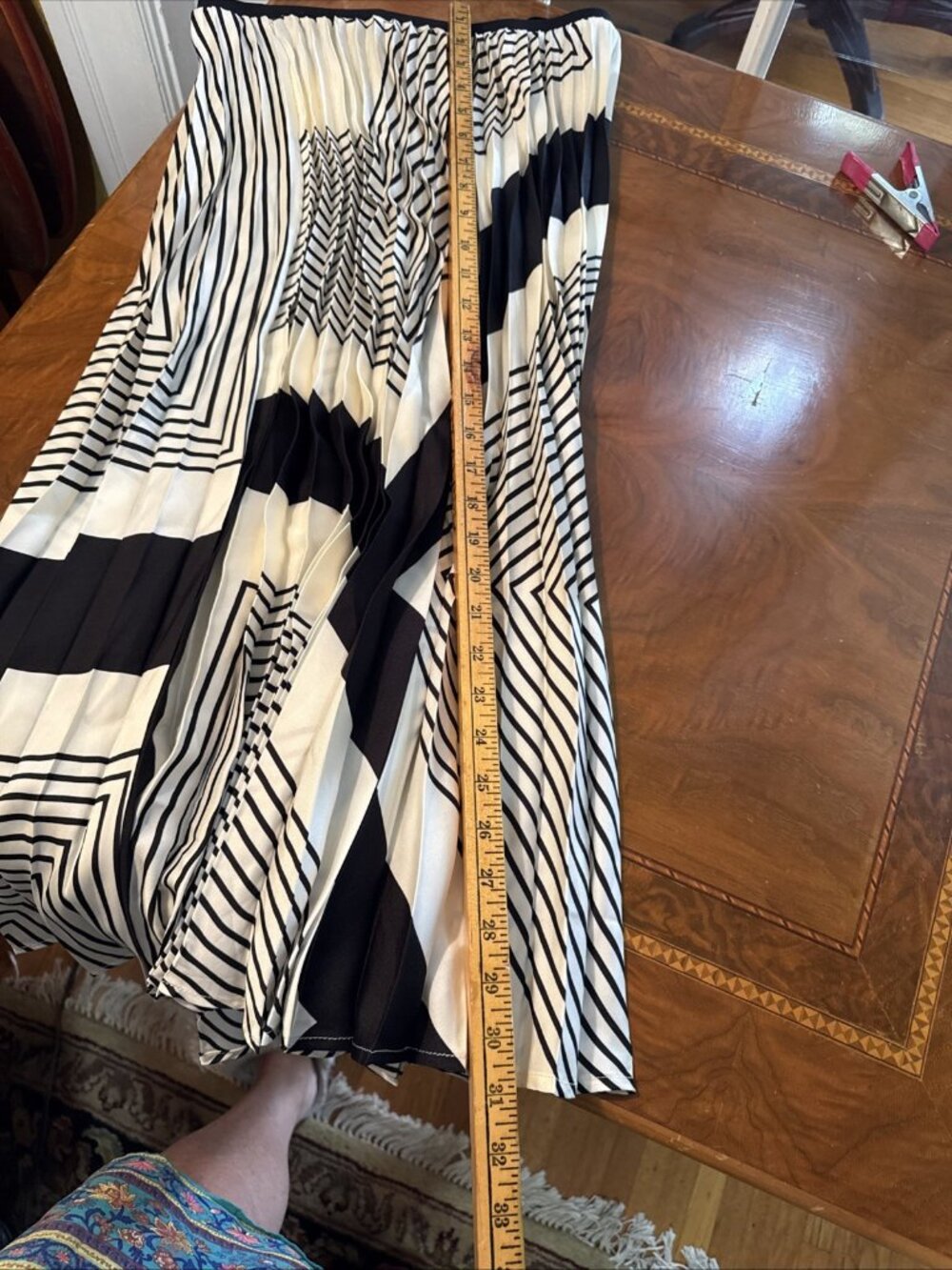 Mango Black & White Accordion Pleated Long Skirt With Belt Size S NEW WITH TAGS - Picture 10 of 13
